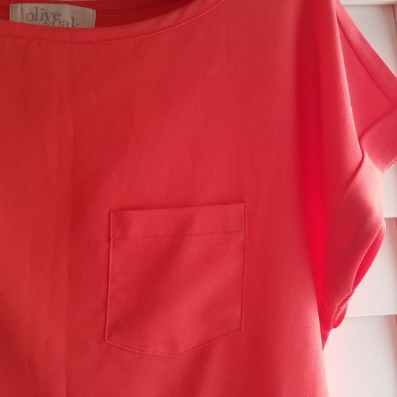 Women Short Sleeve Blouse with pocket XS polyester Barbiecore Pink Fashion - Picture 2 of 4